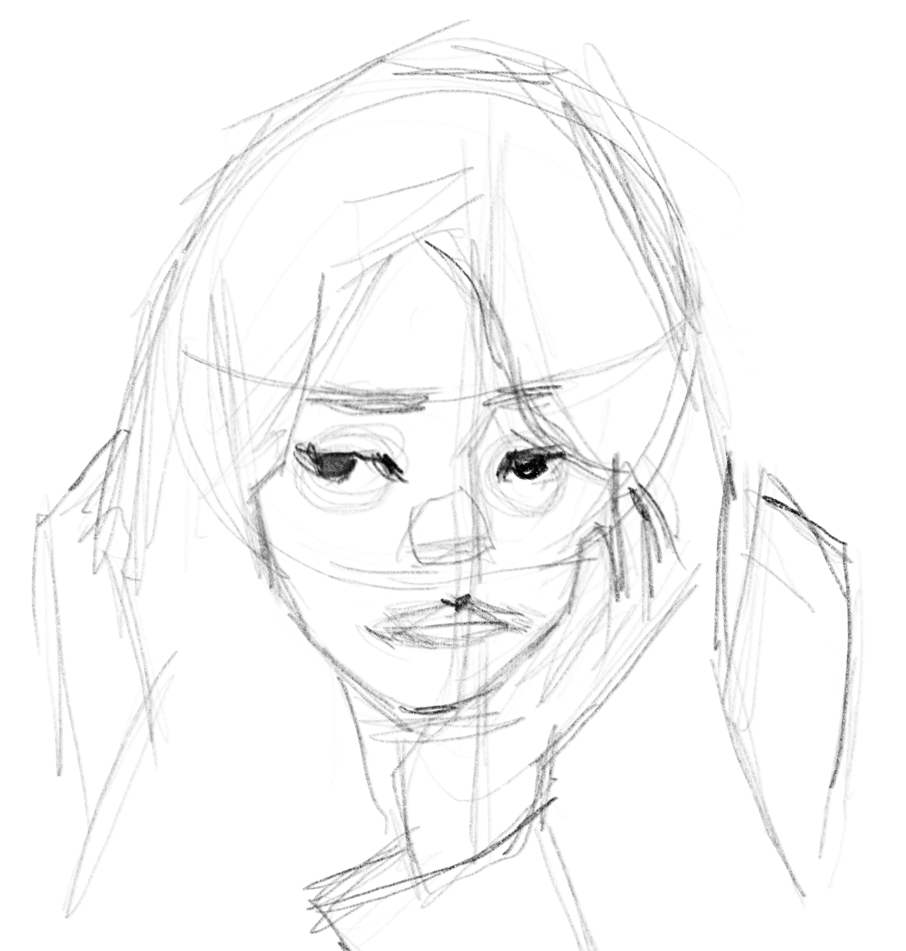 Before — early face drawing